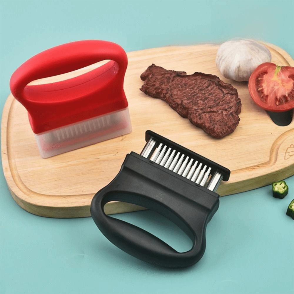 Stainless Steel Blades Meat Tenderizer Ultra Sharp Needle with Cover Tenderizing Beef Mallet Convenient Comfortable Grip