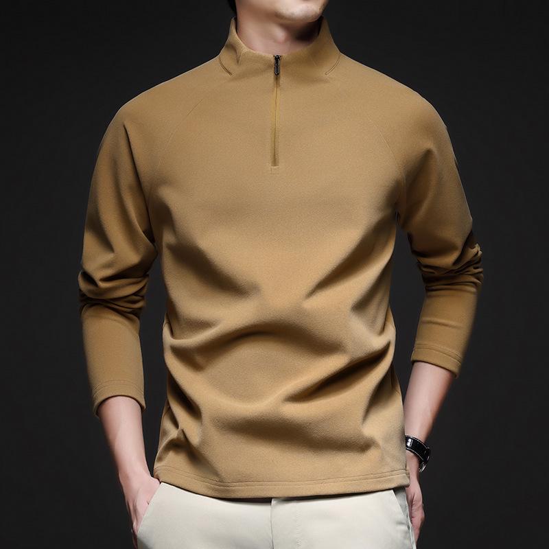 Men s Thermal Fleece Half-Zip Stand Collar Sweatshirt - Self-Heating Winter Base Layer XL