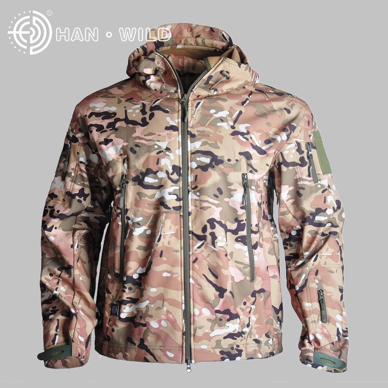 Hanye Sharkskin Softshell Camouflage Windbreaker for Men & Women - Breathable Outdoor Tactical Training Suit