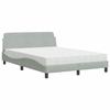 VidaXL Lit avec matelas gris clair 120x200 cm velours 3208371