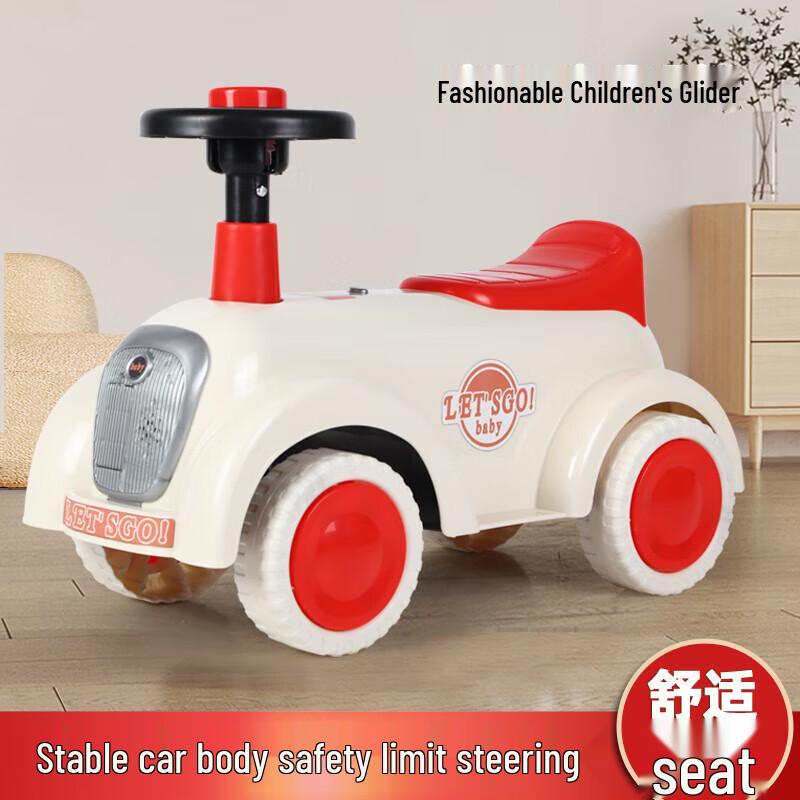 Airud 4-Wheel Anti-Rollover Kids Balance Bike with Music and Lights (CN version)