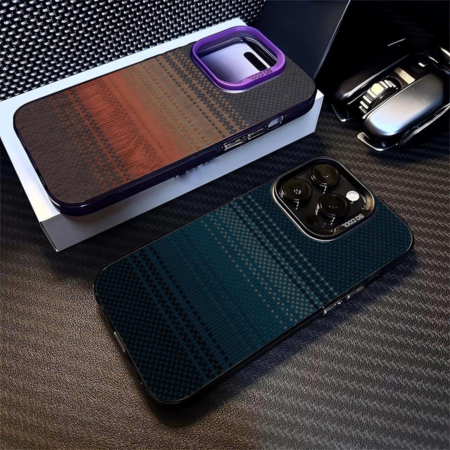 Cool Carbon Fiber Pattern Case for iPhone 17 Pro Max 16 15 11 12 Pro Air 14 Plus 13 Phone Cover