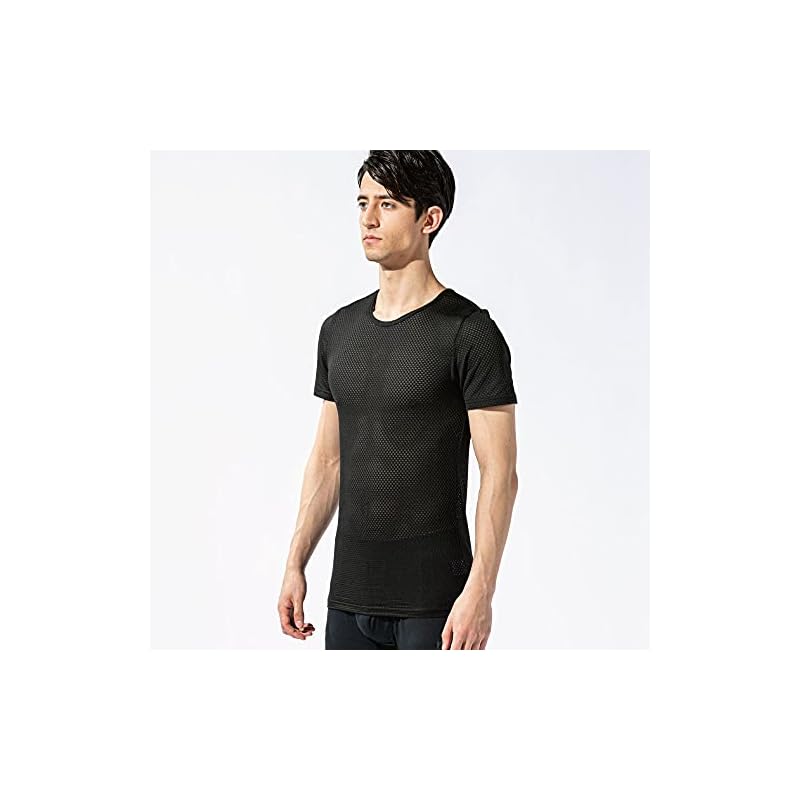 Otahuku Gloves All-Season Innerwear Short Sleeve Crew Neck 3D First Layer [Sweat-wicking, Quick-drying, Deodorizing, Mesh, Compression, Men's] JW-521