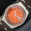 VINTAGE SEIKO 5 AUTOMATIC JAPAN 6309A MENS ORANGE COLOR DIAL WATCH A702737-1 R210-a702737