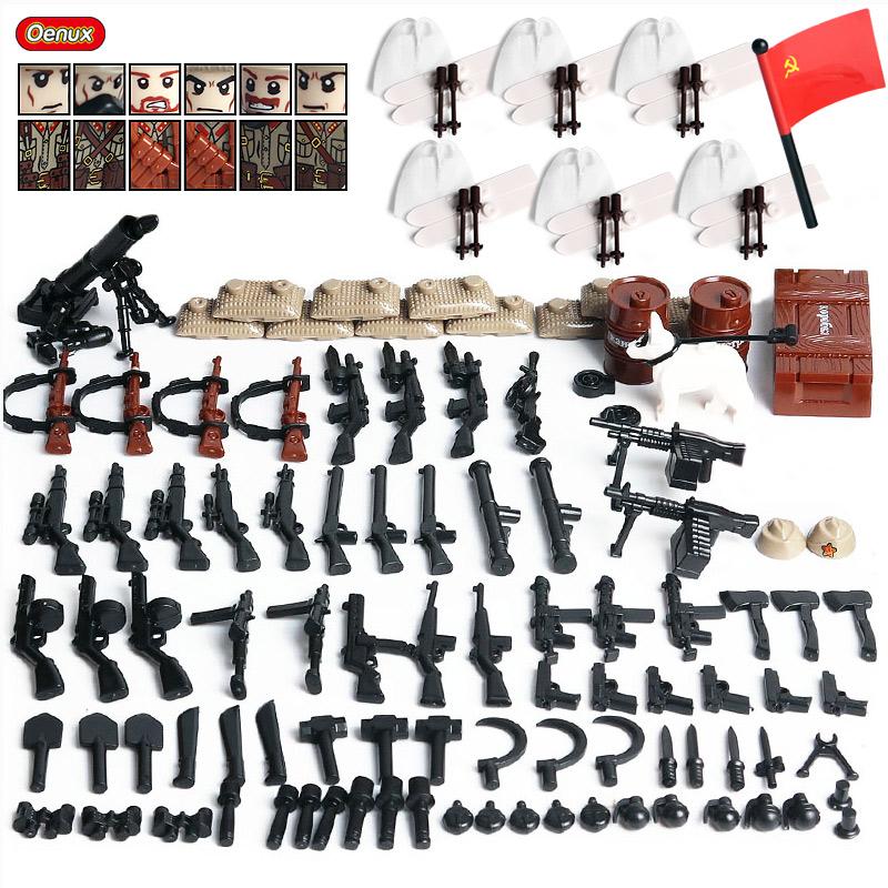 Nouvelles Mini Figurines de Soldats de l'Armée Russe Soviétique de la Seconde Guerre Mondiale Bloc de Construction Militaire Mini Le Bataille de Koursk Brique Bloc Militaire Jouet MOC
