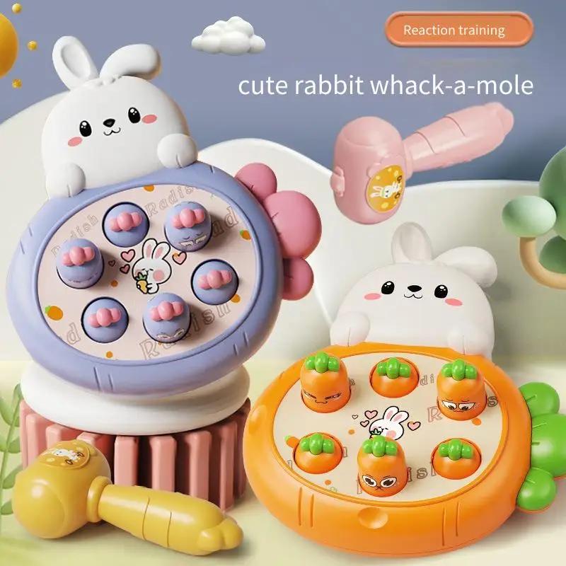 Children's Rabbit Groundhog Toy Cartoon Radish Percussion Game Console Groundhog Toy Parent-child Interactive Early Education