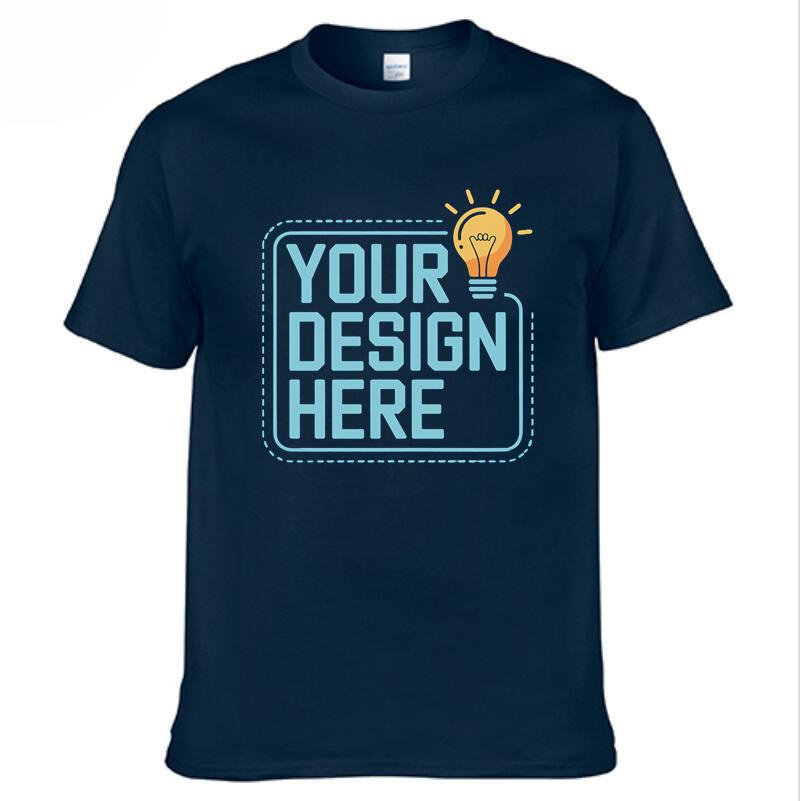 Your Design Here T Shirts Cotton Custom T-Shirt Your Design Logo Text For Men And Women Personalized Tshirt Fitness Tops Tees