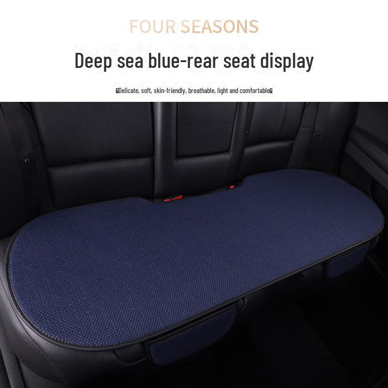 All-Season Light Luxury Ice Silk Linen Car Seat Cushions, Breathable & Non-Slip