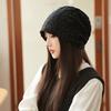 Autumn Baggy Beanies for Women Korean Holes Ear Protection Sloughy Hats Solid Color Lady Girl Pullover Caps