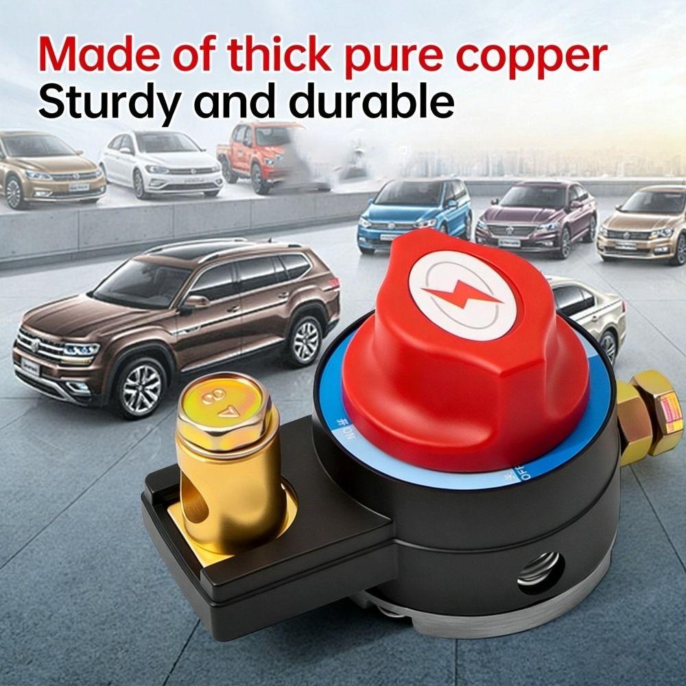 12V 24V Car Battery Disconnect Switch Leakage Protection Rotate Disconnect Truck Battery Disconnect Switch Pure Copper