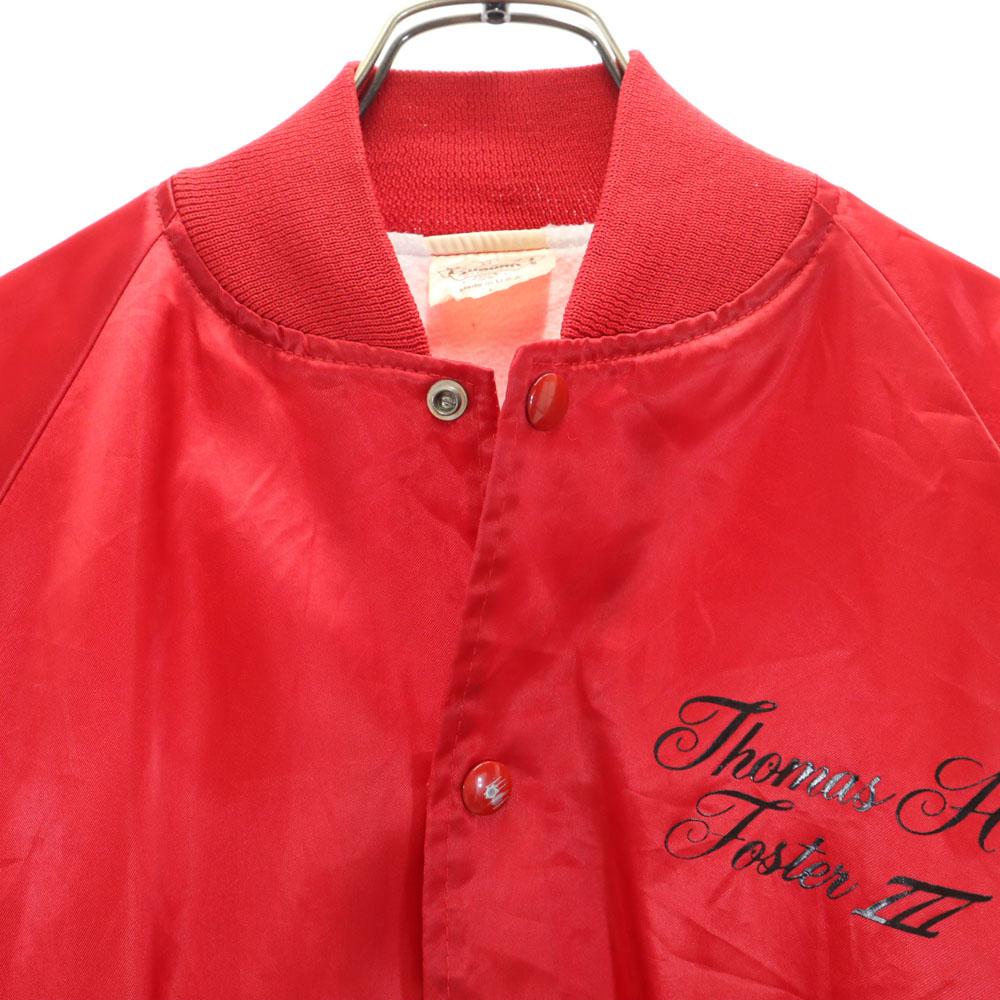 AUBURN 90s Made In USA Old Back Print Coach Jacket L Red Blouson Men's Used