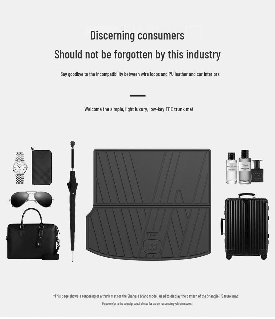 Huawei Shangjie H5 Trunk Mat: 3W All-TPE, Compatible with HarmonyOS, Car Accessory for Smart Travel.