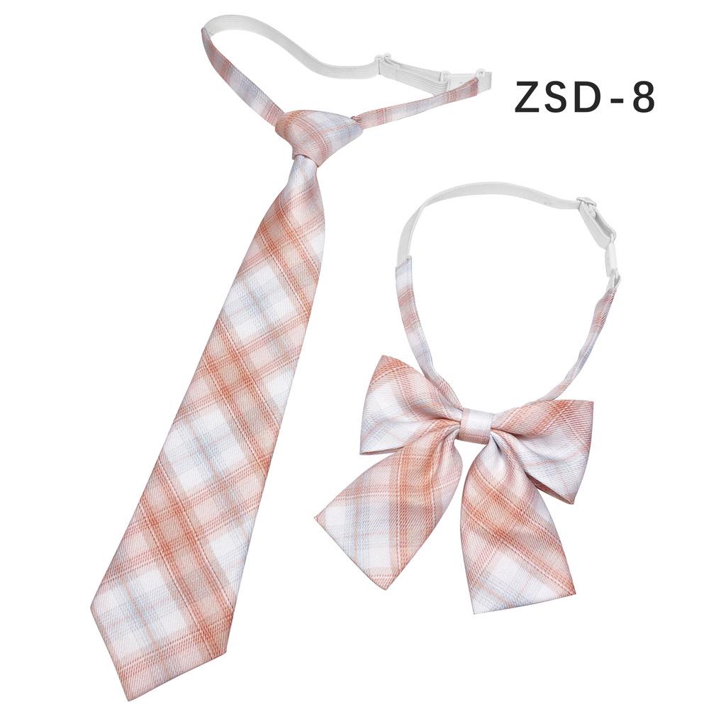 Unisex JK Collar Plaid Bowknot Flower Set - Polyester Cotton Student Uniform Accessory