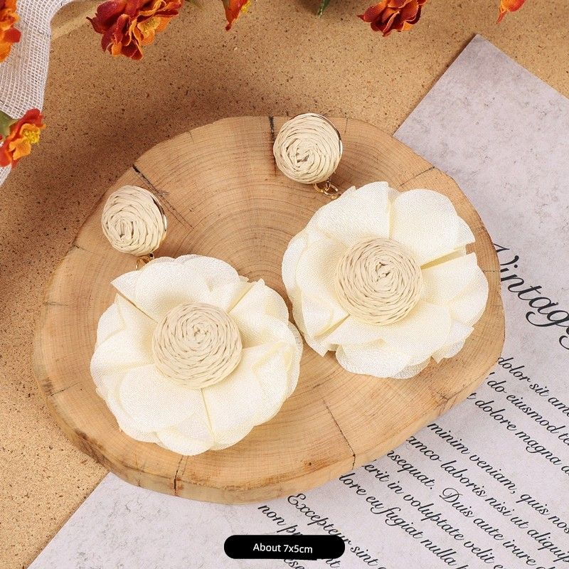 Rattan Fashion Seaside Vintage Ear Jewelry Female Flowers