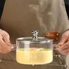 Transparent Bear Glass Saucepan Binaural Handle Ramen Bowl Milk Pan Soup Pot  Noodles