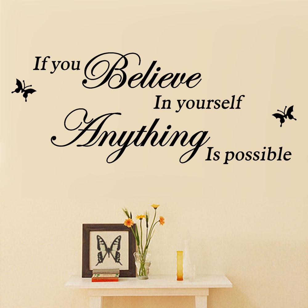 Buy Home Room Decor Believe In Yourself Removable Art Vinyl Mural Wall
