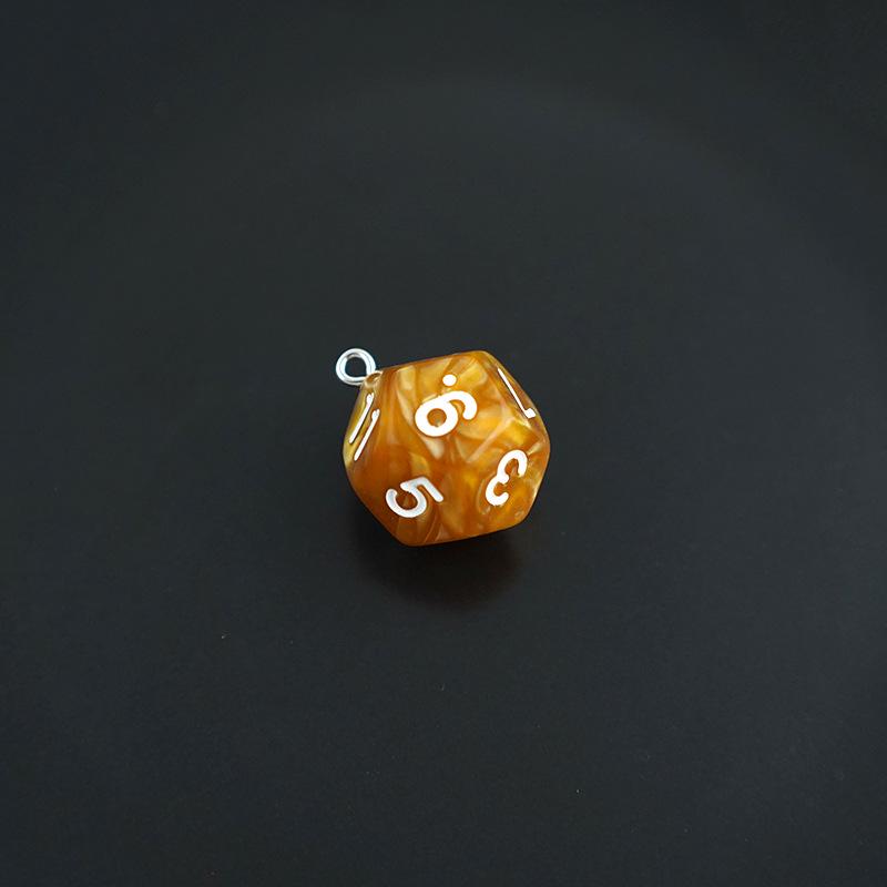 Acrylic 12-Sided Colorful Polyhedral Dice Keychain Ornament