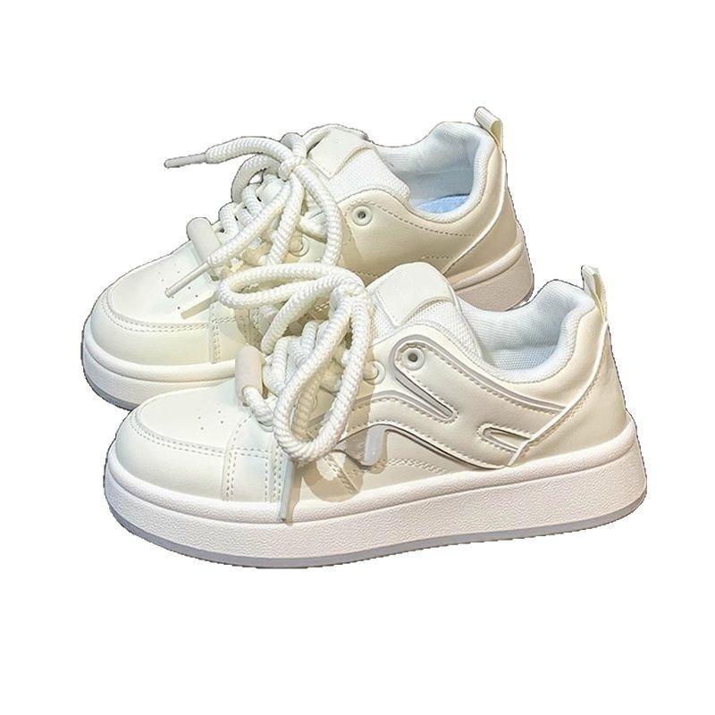 Ins Women's Shoes Dopamine Little White Shoes 2025 Spring and Summer New Versatile Niche Student Casual Shoes Thick Baseplate Shoes