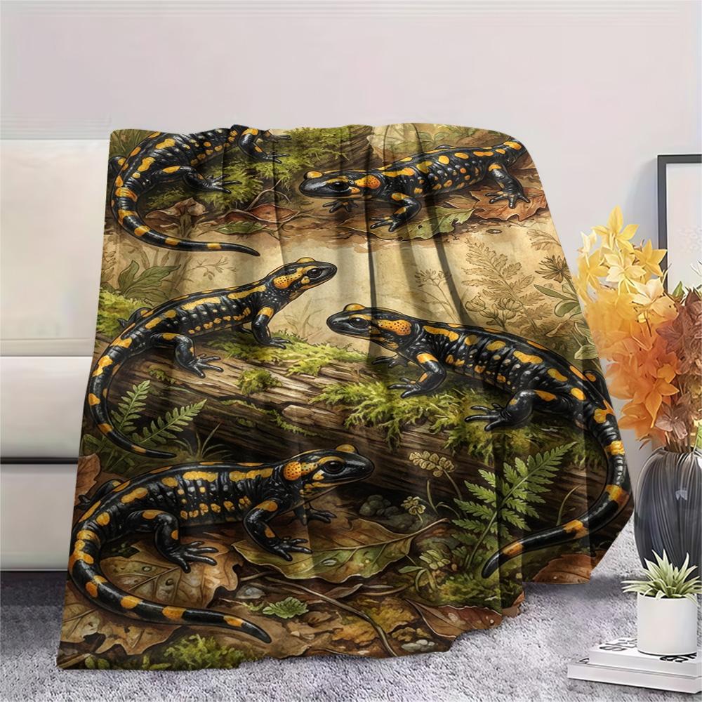 1PC Art Print Decor Print FlAannel Blanket, High quality Comfortable for All Seasons, Home Decor, Warmth and Comfort
