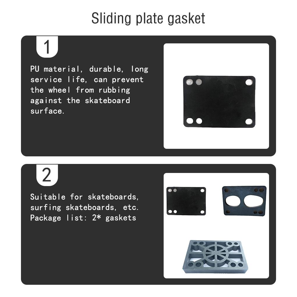 2 Pieces Skateboard Risers Shock Absorption Rise Pads Outdoor Height Increase Washer Protective Sports Skate Board Gasket