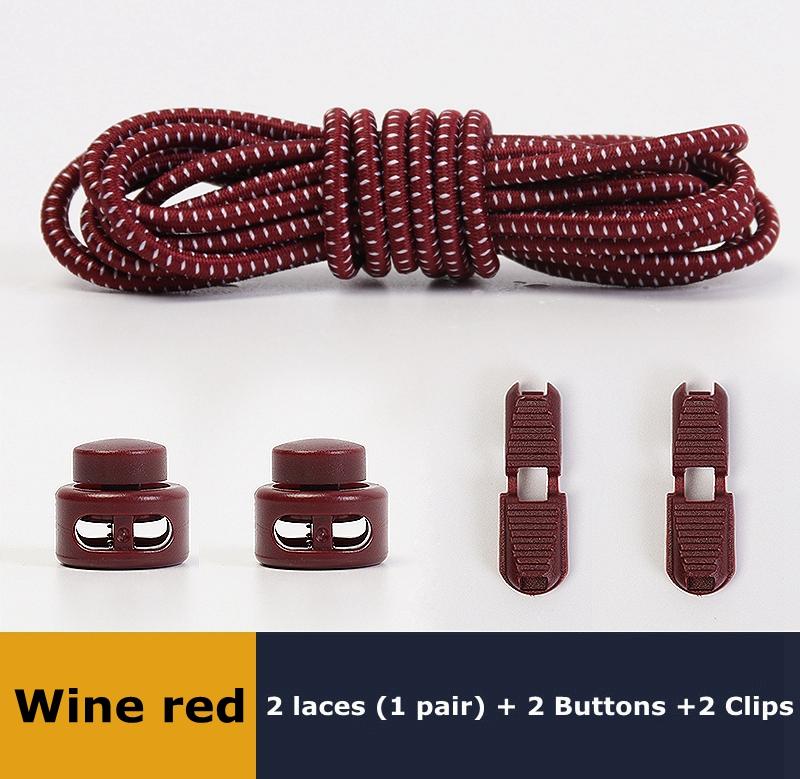 Lacets sans nœuds Lacets sans cravate Baskets Plastique Verrouillage solide Élastique Rond Lacets de chaussures pour Enfants Adultes Personnes âgées Taille unique