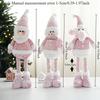Stretchable Christmas Ornament Doll Santa Snowman Reindeer Pink Glitter Decor Home Tree Hanging