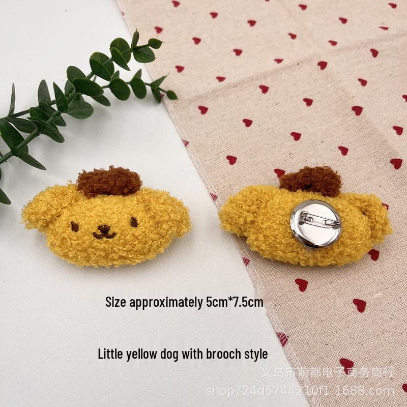 Cozy Cartoon Teddy Fleece Brooch & Scarf Accessories Set for Autumn/Winter