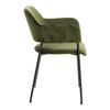 Set Of 2 Lima Velvet Chairs With Armrests, Green