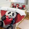 Cute Love Panda Bedding Set 3D Printed Lovely Animal Duvet Cover Set 3pcs Zipper Closure Quilt Cover Twin Double Queen King
