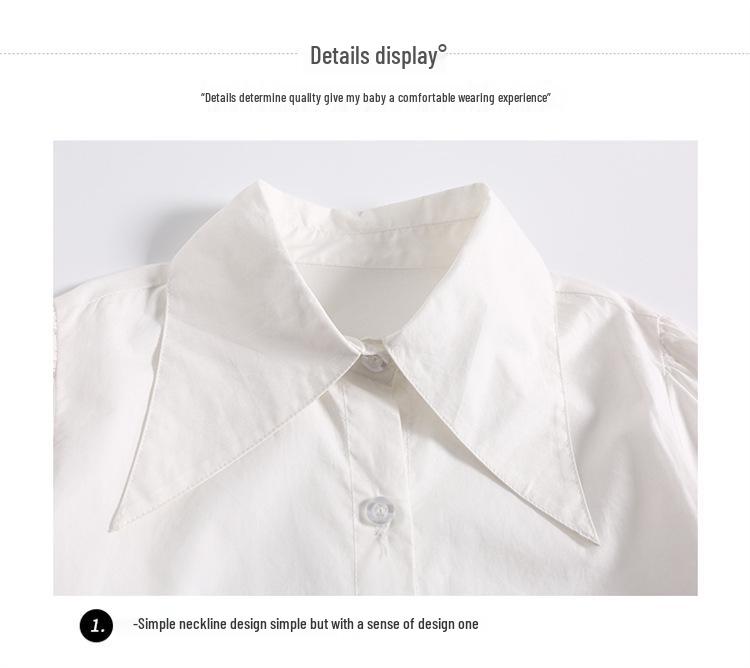 Girls' Spring 2025 Denim Skirt & Shirt Set - Big Kids Korean Style Two-Piece Overalls