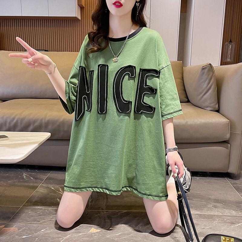 

Большие размеры Женские летние свободные футболки с короткими рукавами и принтом в стиле пэчворк Футболка большого размера XXL зелёный