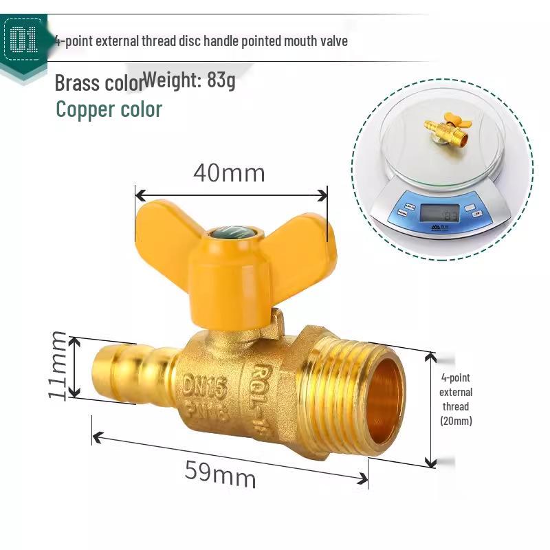 Shieldyun Gas Three-Way Valve with Switch for Natural Gas Meter Pipeline - Ball Valve Connector