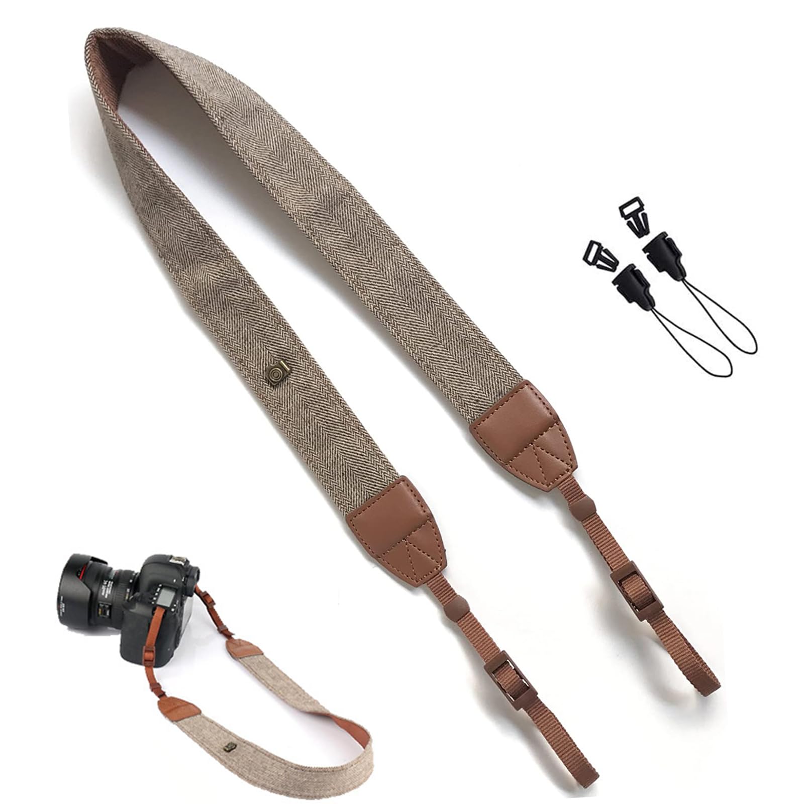 

Camera Shoulder Neck Strap with Connection Adjustable for Compact Digital [DFsucces] Adapter, Length, Non-Slip Series, SLRs, High-End Cameras,