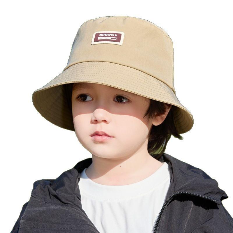 Outdoor Children'S Sunscreen Sun Hat Outing Sunshade Bucket Hat Cute Letter Label Beach Hat Basin Hat