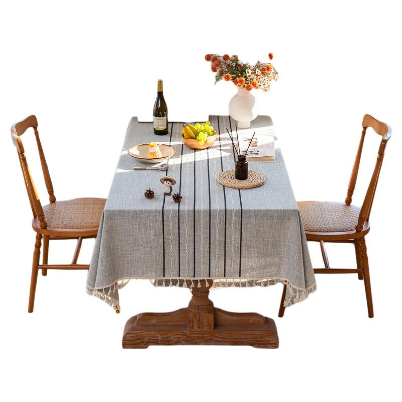 Cross Cotton And Linen Fabric Tablecloth High-End Linen Tablecloth Dining Table Cloth Coffee Table Cloth Rectangular Cover Towel