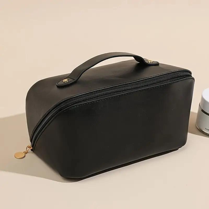 Geantă cosmetică de călătorie de mare capacitate Geantă de machiaj din piele Geantă cosmetică portabilă impermeabilă Geantă de toaletă pentru cosmetice pentru îngrijirea pielii articole de toaletă