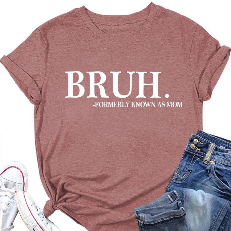Das neue sommerliche Rundhals-T-Shirt Bruh FORMERLY KNOWN ist als lockeres, lässiges Plus-Size-Kurzarm-Oberteil bedruckt.