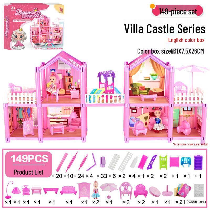 Princess Dream Castle: Big Villa Playhouse for Girls - Fun Role-Playing and Building Set