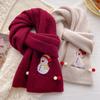 Cute Christmas Snowman with Wool Knitted Scarf for Men and Women, Thickened New Atmosphere Scarf In Winter
