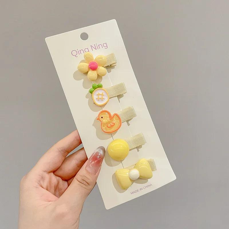 

5pcs Set Children Cartoon Side Barrettes Bangs Broken Hairpin Girls Headwear Female Baby Back Head Headdress Other