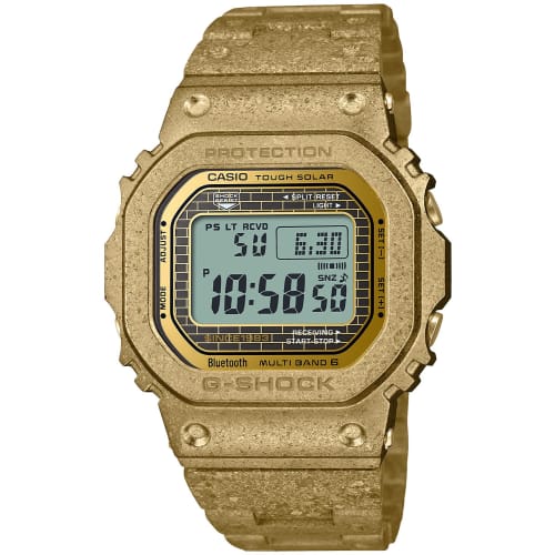 

Чоловічий золотий годинник Casio G-SHOCK 40th Anniversary Recrystallized Series GMW-B5000PG-9JR з Bluetooth, повністю металевим дизайном і радіокерованим сонячним живленням
