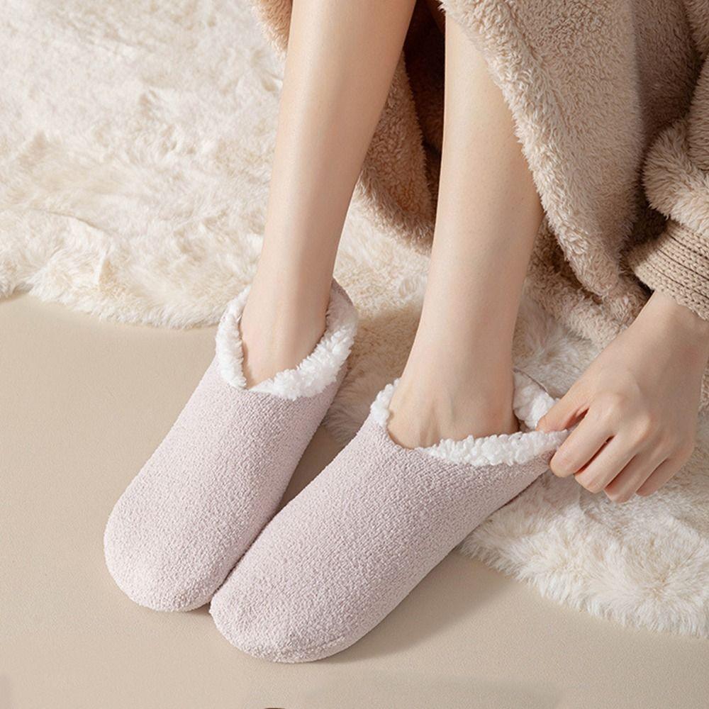 Non-slip Bottom Lamb's Wool Socks Thickened Sleeping Slipper Socks Lamb Fleece Socks Autumn Winter