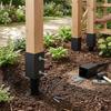 Set of Two Metal Bases with Anchors for Wooden Poles, Galvanized Steel