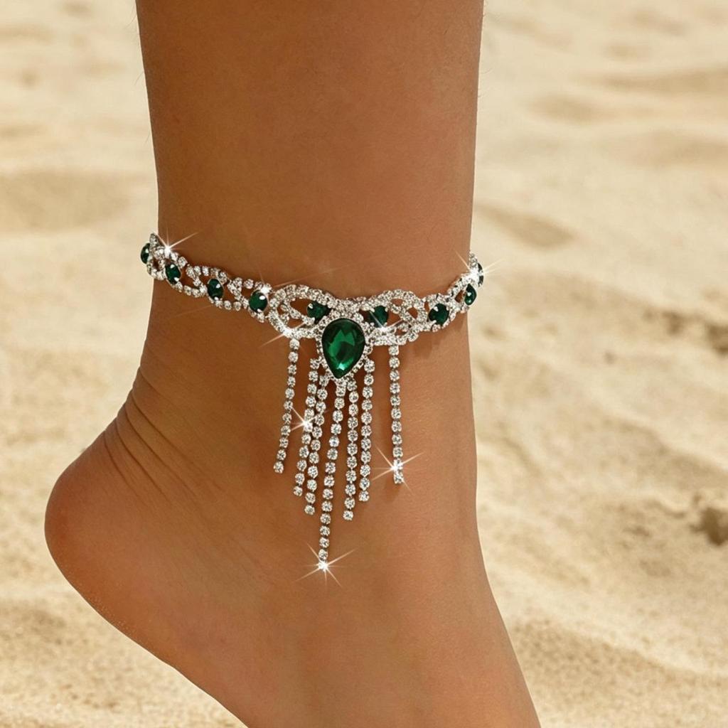 European & American Retro Letter Butterfly Pendant Multi-Layer Beach Anklet Set