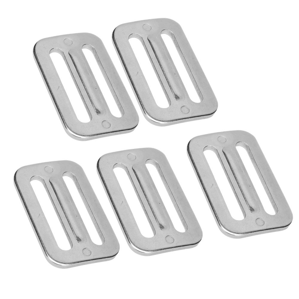 5 PCS Stainless Steel Adjustable Slide Buckle Rectangle Webbing Slider  For Purse Making and Bag DIY