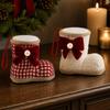 Bowknot Christmas Shoes Ornament Elegant Xmas Tree Hanging Pendant  Holiday Party Supplies