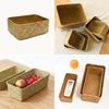 Rectangular Straw Rattan Basket Fruit Cosmetic Sundries Storage Organizer Handmade Woven Seagrass Wicker Storage Basket