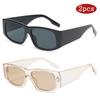 Protective Glasses 2pcs Fashion Large Frame Square Sunglasses Trendy Personality Sun Glasses Simple Design Eyewear Female