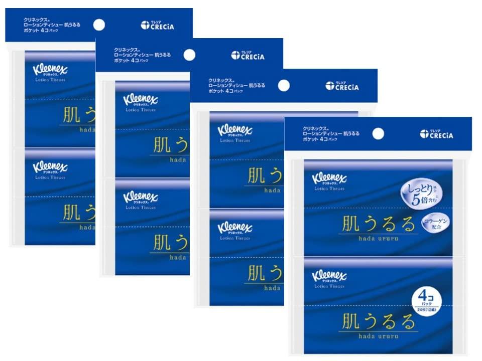 

Kleenex Lotion Skin Ururu Карманные x 4 набора Салфетки, Салфетки, 4 штуки [Оптовая покупка] синий