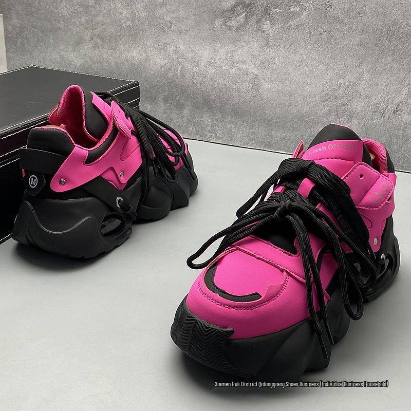 European Men's 2025 Fall/Winter Breathable Casual Sports Shoes - Air Cushion Thick Sole for Height Boost